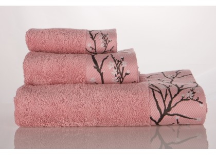 Λίνον πετσέτες σετ3 τεμ. Ε534 100% βαμβάκι, ροζ